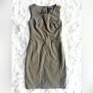 Banana Republic Italian Fabric Women Gray Tan Cocktail Dress Stretch Sz 6
